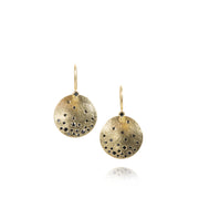 TODD REED Gold Disc and Black Diamond Earrings